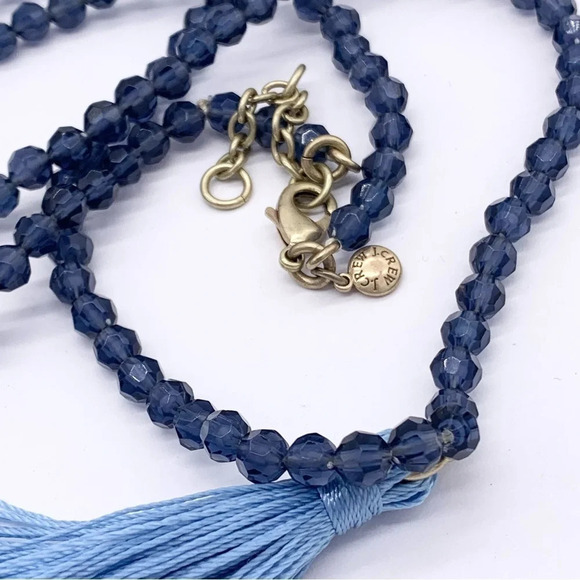 J. Crew Blue Beaded Tassel Necklace - Picture 3 of 3